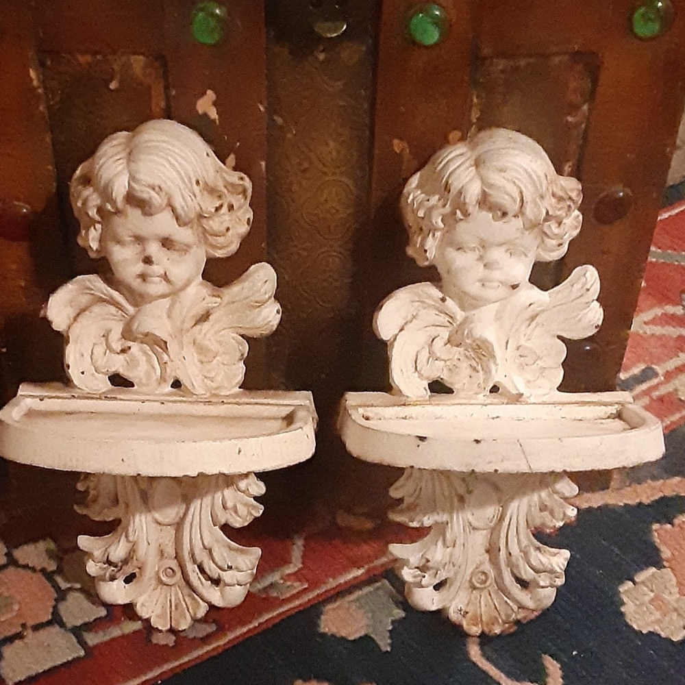 Shabby Chic CHERUB SHELVES Cast Iron